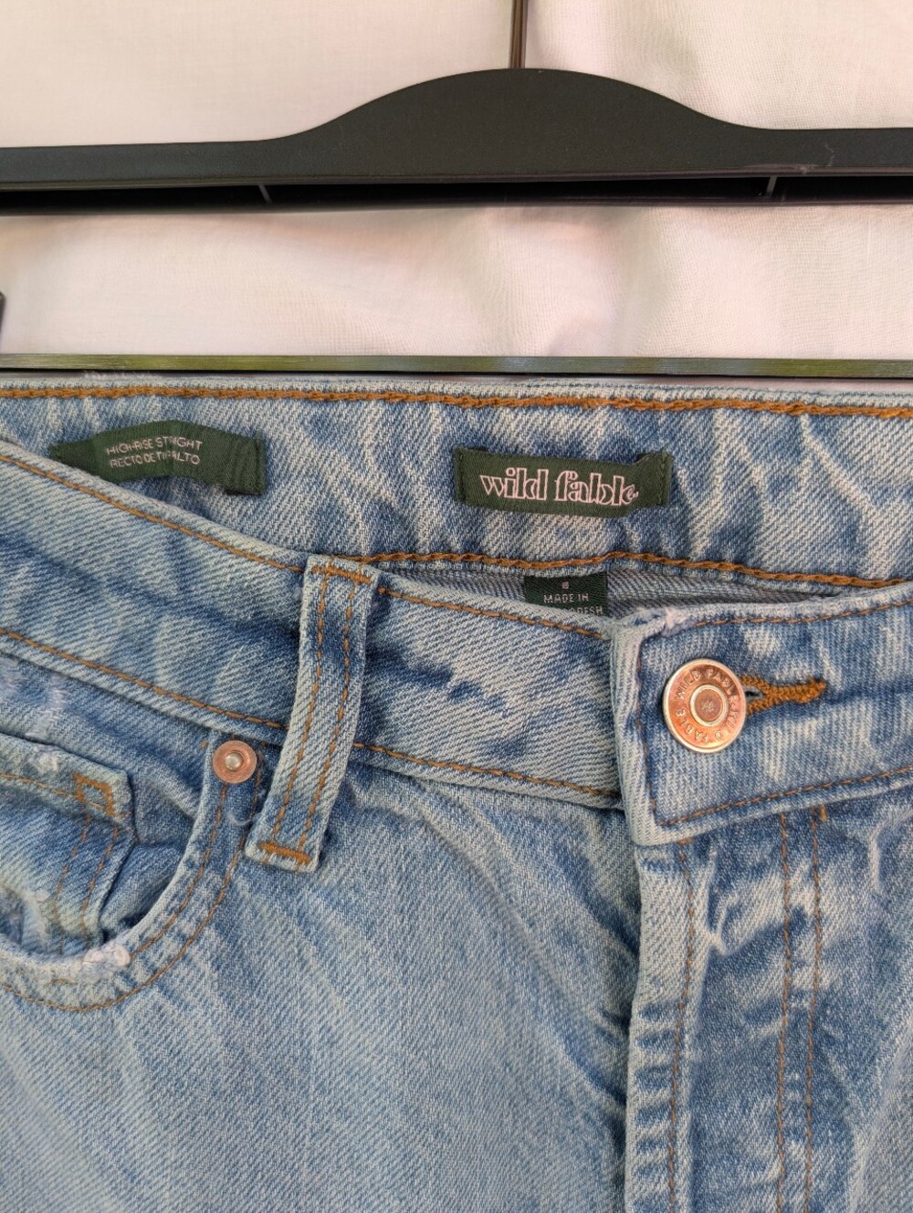 Wild Fable Medium Wash High Rise Straight Leg Denim Jeans Sz 6 - Picture 5 of 9
